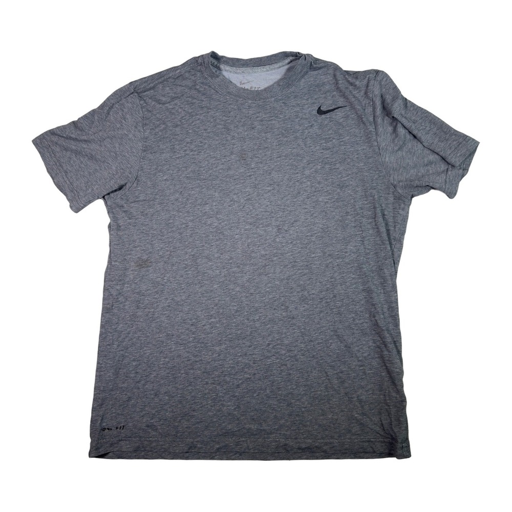 Nike Dri Fit Mens T Shirt Gray Athletic Performance‎ Short Sleeve Tee Large
